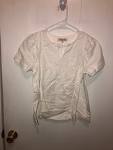 Madewell Popover Swing Top Womens SZ XS Short Sleeve Cotton Linen Blend - £11.86 GBP