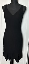 White House Black Market Women&#39;s Midi Dress Sleeveless Ruffle Hem Sheath... - $25.20