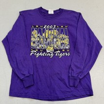 Vintage 2003 Lsu Tigers National Champions Purple Long Sleeve Pullover Shirt M - £11.86 GBP