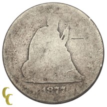 1877-CC Silber Sitzender Liberty Quarter 25C (About Gut, Ag Zustand) - £27.57 GBP