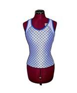 NIKE FIT DRY Tank Top Blue Women Size Medium Keyhole Racer Back Shelf Bra - £22.60 GBP