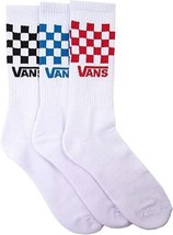 3 Qty Checkered RED/BLUE/BLACK Vans Off The Wall Crew Socks All Sizes - £25.47 GBP