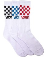 3 QTY CHECKERED RED/BLUE/BLACK VANS OFF THE WALL CREW SOCKS ALL SIZES - £25.47 GBP