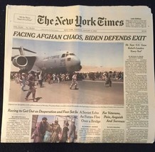 The New York Times August 17 2021 FACING AFGHAN CHAOS, BIDEN DEFENDS EXI... - $8.99