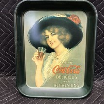 Vintage 10.5”x13” Coke Coca Cola 1912 Tray Victorian Girl with Hat 1970&#39;s - £5.41 GBP