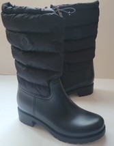 MONCLER Women’s Ginette Quilted Tall Waterproof Rain Boots Black 37 / 7 ... - £270.67 GBP