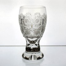 Bohemia Crystal Queens Lace Cut Port Wine Footed Tumbler Glass, Vintage 6oz 5&quot; - £39.96 GBP