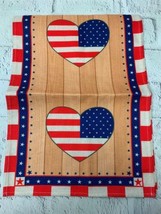 Independence Day Cotton Linen Table Runner Dresser Scarves July 4th USA Flag Day - £16.39 GBP