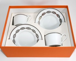 Hermes Chaine D&#39;ancre Tea Cup and Saucer 2 set Platinum silver coffee 03 - £401.18 GBP