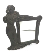 Vintage Mirror Art Deco Stand Up Flapper Goddess Metal - $168.23
