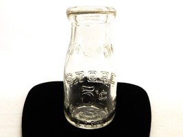 Vintage Glass 5¢ Store Bottle, 1/2 Pint Liquid, Clear Embossed Lettering... - £11.29 GBP