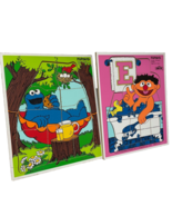 Playskool Sesame Street Cookie Monster And Ernie Wooden Puzzles Vintage - €20,52 EUR