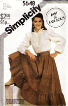 Vintage 1982 Misses' BLOUSE & SKIRT Simplicity Pattern 5648-s Size 12 & 14 UNCUT - $12.00