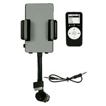 FM Transmitter Hands-free Car Charger W/ Remote Control Phone Stand 3.5 mm He... - £29.46 GBP