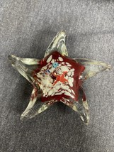 Art Glass starfish paperweight figurine crab seashell art 5” star fish V... - £24.57 GBP