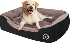 PUPPBUDD Dog Beds for Medium Dogs, Rectangle Washable Dog Bed Comfortable and Br - £30.56 GBP