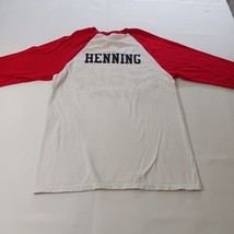 Gildan Heavy Cotton YBK HENNING Men's White & Red 3/4 Sleeve Raglan T-Shirt Sz S image 10
