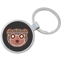 Aztec Bear on Black Keychain - Includes 1.25 Inch Loop for Keys or Backpack - £8.63 GBP