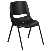 HERCULES Series 440 lb. Capacity Kid&#39;s Black Ergonomic Shell Stack Chair with Bl - £57.54 GBP+