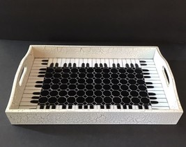 Glass Piano Mosaic Serving Tray with Crackle Finish - $13.11