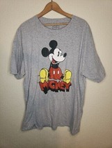 Mickey Mouse Mens T-Shirt Size 2X Grey Graphic Print Short Sleeve Crew Neck - $11.20