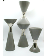 Global Views Dwell Studios Hourglass Pillar Candle Holders Set, Gray and... - $198.00