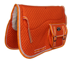 Horse Saddle Pad 23&quot;x18&quot; English Quilted Fur Padded All-Purpose 7260 - $42.99