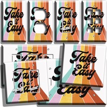 70&#39;S Groovy Take It Easy Light Switch Outlet Wall Plate Vintage Hippy Room Decor - £8.89 GBP+