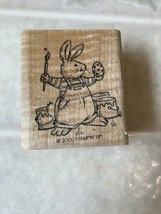 Easter Bunny Rabbit Painting Easter Eggs Spring Animal Stampin' Up! Rubber Stamp - $12.19