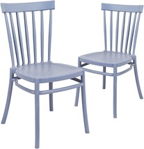 Canglong Pp School House Back Armless Dining Side Chair For Dining, Living, Gray - £156.02 GBP
