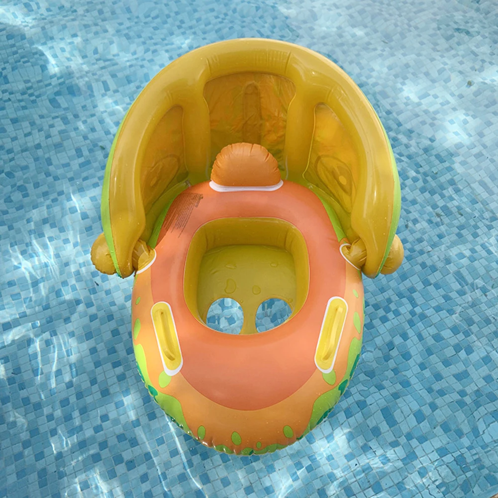 Baby Inflatable Swimming Rings Cartoon Kids Floating Sunshade Circle Beach - £8.30 GBP+