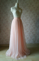 Pink Tulle Maxi Skirt Wedding Bridesmaids Plus Size Tulle Skirt Outfit image 12