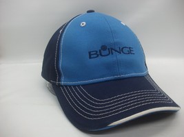 Bunge Hat Two Tone Blue Hook Loop Baseball Cap - £15.61 GBP