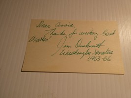 Vintage 1960s MLB Baseball Player Jim Duckworth Signed 3x5 Index Card - $18.81