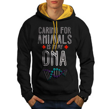 Wellcoda Vet Animals Mens Contrast Hoodie, DNA Nurse Pets Casual Jumper - £31.53 GBP