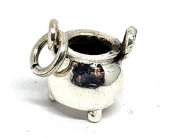 Cauldron 3D Charm 925 Sterling Silver Tiny Witches Pot Pagan Wiccan Goddess Cute - £12.89 GBP