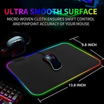 RGB LED Light Color Gaming Mouse Pad for Computer PC Laptop Gamers waterproof us - £21.90 GBP