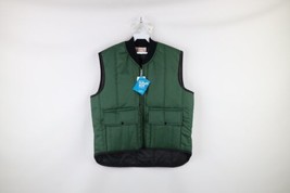 NOS Vtg 70s Streetwear Mens Large Blank Insulated Puffer Vest Jacket Green USA - £77.83 GBP