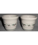 Set (2) Longaberger WOVEN TRADITIONS - HOLLY PATTERN Votive Holders MADE... - £15.39 GBP