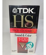 10 Pack TDK VHS Tapes Blank 6 Hour HS T-120 Premium Quality Videotapes S... - £29.27 GBP