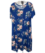 NWT 2.0 LuLaRoe Medium Blue Mauve Blush White Maroon Floral Jessie Swing... - $831.74 MXN