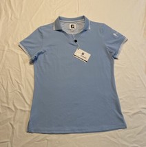 Footjoy Womens Open Collar Golf Shirt Light Blue New Moisture Wicking Small - $27.09