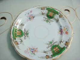 Dresden Armorial bread plates, 6, flowers,birds and gold, 7 1/2&quot; [*a14] - £77.73 GBP