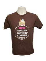 DD Dunkin Donuts Frozen Dunkin' Coffee Blended Frozen Adult Small Brown TShirt - £11.87 GBP