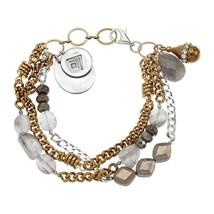 Silpada Garden Party .925 Silver Brass Multi-Stone Multi-Strand Bead Bracelet  - £50.32 GBP