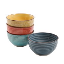 Gibson Home Color Speckle Multi Color Ceramic Bowl Sets Red Yellow Blue - $29.00