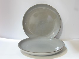 New Over And Back Options Gray Stoneware Set Of 2 Dinner Plates - £23.48 GBP