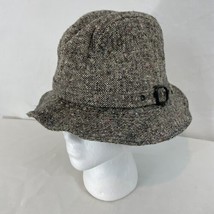 Vintage USA Made sz S 6 3/4-6 7/8 Distressed Tweed Crusher Bucket Hat - £22.48 GBP