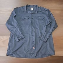Dickies Work Shirt Mens Size XL Dark Gray Button Up Long Sleeve Casual A... - $20.79