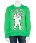 Christmas Sweater T-Shirt Fleece Yeti To The Party Men Ugly Holidays Siz... - £18.80 GBP